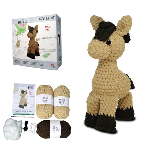 KNITTY CRITTERS - Polo-Pony, Häkelset enthält sehr dickes Garn, weiche, kuschelige Oberfläche von Knitty Critters