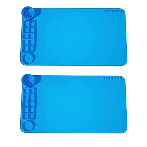 Knnuey 2er-Packung Silikon Graffiti Malpads Klare Nachverfolgung, Färbungsbuch Arbeitspad Art Pad Farbpalette Langlebig Einfach zu Bedienen (Blau) von Knnuey