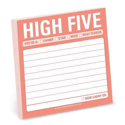 1-Count Knock Knock High Five Sticky Notes, Cute Memo Sticky Notepad, 3 x 3-inches von Knock Knock