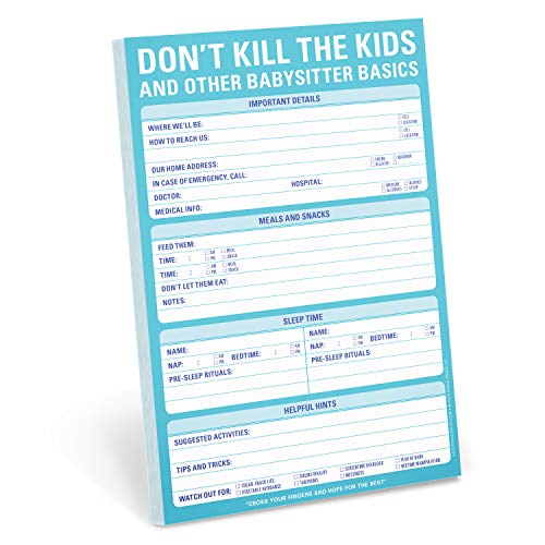 Knock Knock Don't Kill the Kids Babysitter Notizblock, 15,2 x 22,9 cm von Knock Knock