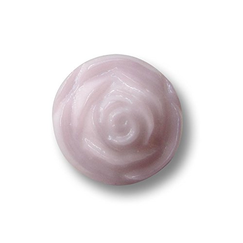 Knopfparadies - 10er Set schöne zart rosafarbene Ösen Blusen Knöpfe wie eine plastische Rose/zart rosa/Kunststoffknöpfe/Ø ca. 12mm von Knopfparadies