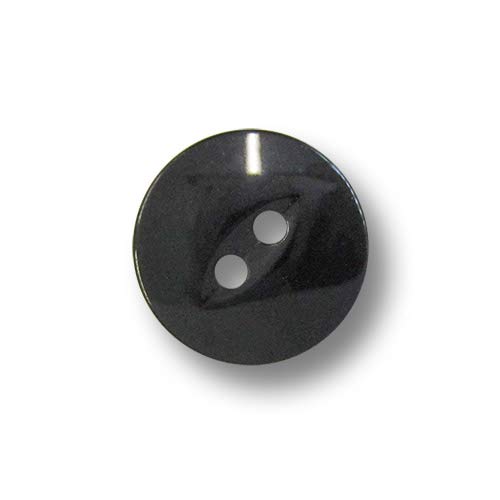 Knopfparadies - 15er Set kleine, schwarze Blusenknöpfe aus Kunststoff mit zwei Löchern. Ø: ca. 13mm! von Knopfparadies