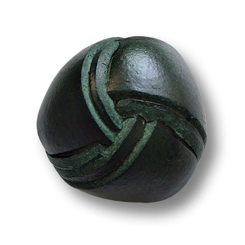 Knopfparadies - 3er Set ausgefallene, dunkelgrüne Lederknöpfe, ausgefallenes Design wie gewickelt. Ø: ca. 16mm! Knopfparadies - 3er Set ausgefallene, dunkelgrüne Lederknöpfe, ausgefallenes Design wie gewickelt. Ø: ca. 16mm! von Knopfparadies