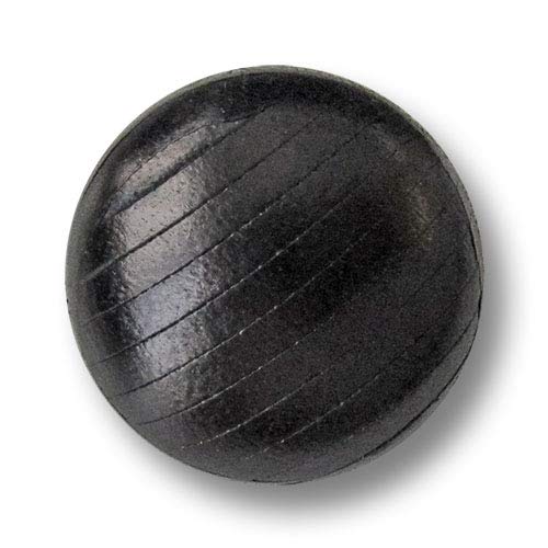 Knopfparadies - 3er Set ausgefallene Lederknöpfe in schwarz, deutlich gewölbt mit Metallöse. Ø: ca. 18mm! von Knopfparadies