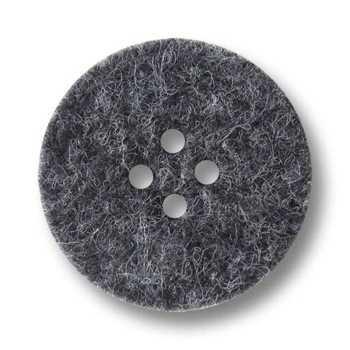 Knopfparadies - 5 rustikal anmutende Filzknöpfe aus Kunststofffaser in blau-grau mit 4 Löchern - ausgefallene Trachtenknöpfe! Durchmesser: ca. 22mm! von Knopfparadies