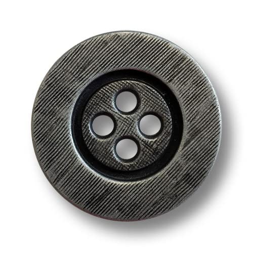 Knopfparadies - 5er Set schwere, eisenfarbene Metallknöpfe mit vier Löchern und breitem Rand! Ø: ca. 25mm! Knopfparadies - 5er Set schwere, eisenfarbene Metallknöpfe mit vier Löchern und breitem Rand! Ø: ca. 25mm! von Knopfparadies