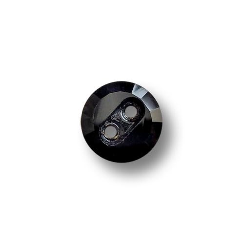 Knopfparadies - 6er Set schwarz glitzernde, kleine Glasknöpfe - perfekt als Blusenknöpfe, Kinderknöpfe oder Schmuckknöpfe. Ø: ca. 10mm! von Knopfparadies