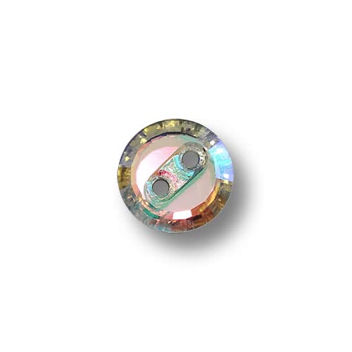 Knopfparadies - 6er Set wunderschöne, winzige, bunt schimmernde Glasknöpfe in Regenbogenschimmer. Ø: ca. 10mm von Knopfparadies