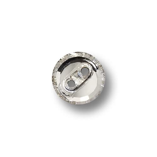 Knopfparadies - 6er Set wunderschöne, winzige, silber schimmernde Glasknöpfe mit zwei Löchern. Ø: ca. 10mm Knopfparadies - 6er Set wunderschöne, winzige, silber schimmernde Glasknöpfe mit zwei Löchern. Ø: ca. 10mm von Knopfparadies
