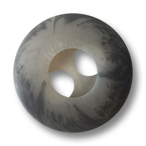 Knopfparadies - 8er Set dekorative grau melierte Zweiloch Kunststoffknöpfe in Horn Optik/Ring Form mit abgesenkter Knopfmitte und elipsenförmigen Knopflöchern/Ø ca. 18mm von Knopfparadies