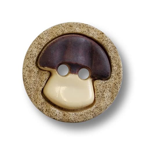 Knopfparadies - 8er Set hübsche kleine Trachtenknöpfe mit zuckersüßem Motiv: Pilz. Ø: ca. 15mm von Knopfparadies