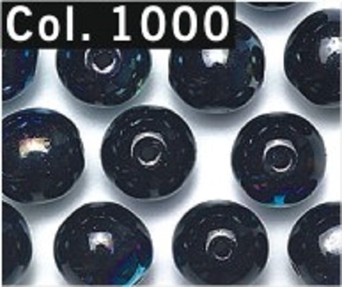 Gütermann Regenbogenperlen 6 mm Röhrchen mit 40 Stück Fb. 1000 schwarz von Knorr Prandell