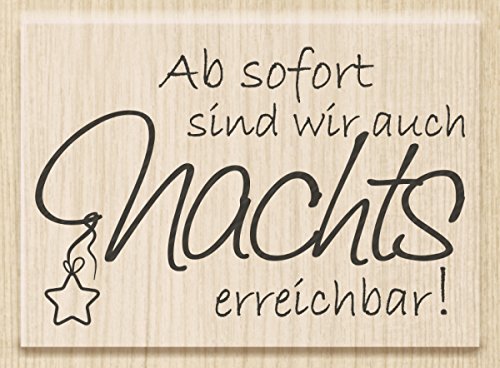 Knorr Prandell 211800202 Knorr prandell 211800202 Stempel aus Holz (Geburt) Motivgröße 6,2 x 4,3 cm, Motiv: Ab sofort sind wir auch Nachts erreichbar von Knorr Prandell