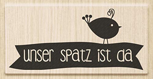 Knorr Prandell 211800203 Knorr prandell 211800203 Stempel aus Holz (Geburt) Motivgröße 7,5 x 3,4 cm , Motiv: Unser Spatz ist da von Knorr Prandell