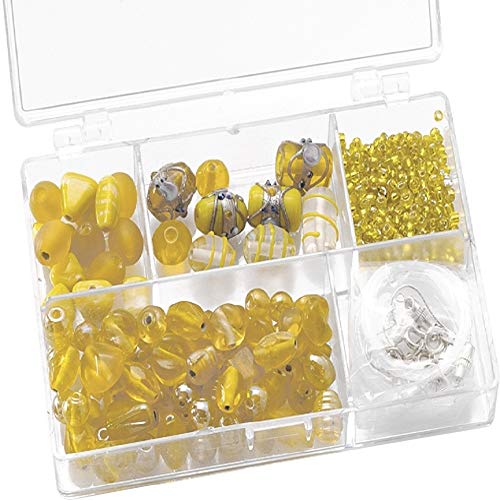 KnorrPrandell 216049050 Sortimentsbox Glasperlen (11,5 x 7,5 x 2,5 cm, 80 g) gelb von Knorr Prandell