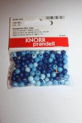 KnorrPrandell 6026340 Holzperlen, 6 mm Durchmesser, blau gemischt von Knorr Prandell