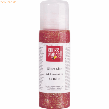 6 x Knorr prandell Glitter Glue 50 ml hellrot/regenbogen von Knorr prandell