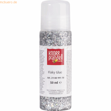 6 x Knorr prandell Glitzerfarbe Flaky Glue 50ml silber/regenbogen von Knorr prandell