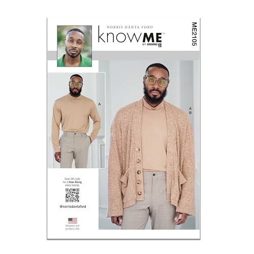 KNOW ME Schnittmuster ME2105AA Herren Strick-Rollkragen und Strickjacke von Norris Dánta Ford AA (34-36-38-40-42) von Know me