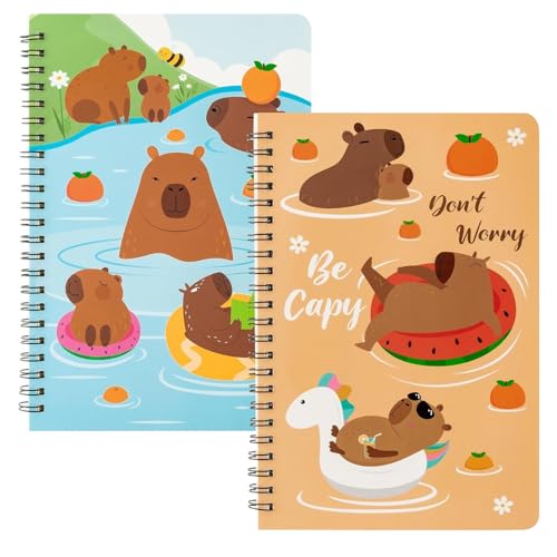 Knowlife Schulhefte - A5 Schulspiralblöcke Schreibblöcke Spiralgebundene Notizbücher | 2er Set Niedliche Schreibwaren Mit Capybara-Motiv Für Schüler Schule Bibliothek Scrapbooking Notizen Skizzen Knowlife Schulhefte - A5 Schulspiralblöcke Schreibblöcke Spiralgebundene Notizbücher | 2er Set Niedliche Schreibwaren Mit Capybara-Motiv Für Schüler Schule Bibliothek Scrapbooking Notizen Skizzen von Knowlife