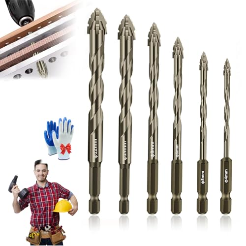 New Four-Flute Sawtooth Eccentric Drill Bit, Four-Edged Serrated Eccentric Drill, Multifunction Drill Bit Set, High Hardness Skewed Head Eccentric Drill Bits (6/8/10/12mm) von Knubbuf