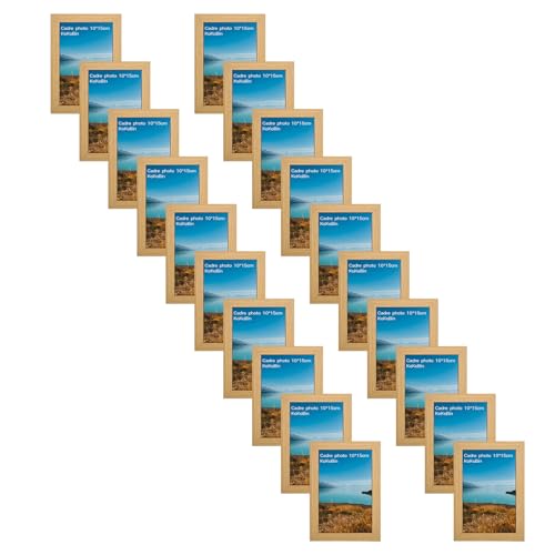 KoKoBin Bilderrahmen, 20 Stück Bilderrahmen MDF und Plexiglas Bilderrahmen für Wand- und Tischbilder. Geeignet für Poster, Wohnzimmer, dekorative Kunst (20 Pack Holz 10 x 15 cm (4 x 6 Zoll)) von KoKoBin