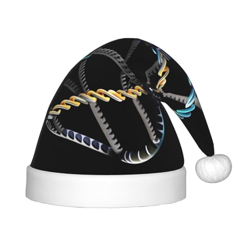 KoNsev DNA Kettenfotos, Plüsch-Weihnachtsmannmütze, Weihnachtsmütze für Weihnachtsfeier, Unisex, Teenager, Partyzubehör, 1 Packung von KoNsev