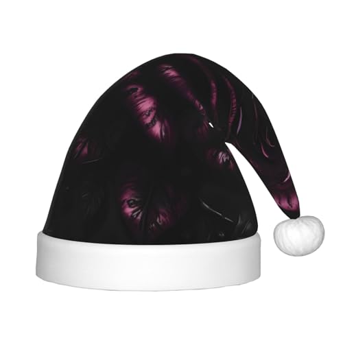 KoNsev Gothic-Rose, Plüsch-Weihnachtsmannmütze, Weihnachtsmütze für Weihnachtsfeier, Unisex, Teenager, Partyzubehör, 1 Stück von KoNsev