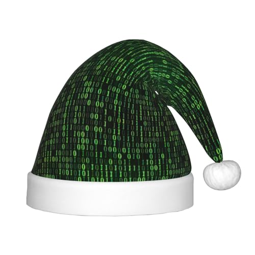 KoNsev Hacker Era Plüsch-Weihnachtsmannmütze, Weihnachtsmütze für Weihnachtsfeier, Unisex, Teenager, Partyzubehör, 1 Stück von KoNsev