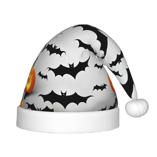 KoNsev Halloween-Fliegende Fledermäuse, Plüsch-Weihnachtsmannmütze, Weihnachtsmütze für Weihnachtsfeier, Unisex, Teenager, Partyzubehör, 1 Stück von KoNsev