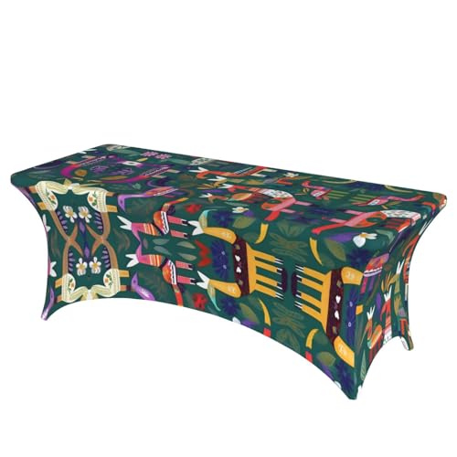 KoNsev Mexikanische Otomi-Tischdecke, rechteckig, waschbar, leicht, langlebig, hohe Elastizität, dekorative Tischdecken von KoNsev