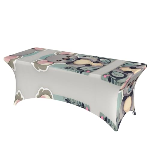 KoNsev Schöne rechteckige Tischdecke mit Koala-Motiv, waschbar, leicht, langlebig, hohe Elastizität, dekorative Tischdecken von KoNsev