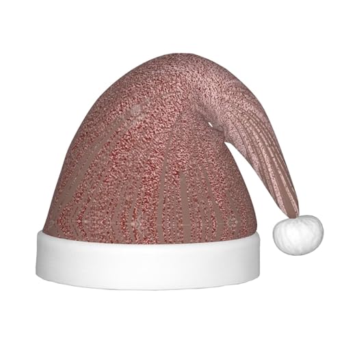 KoNsev Weihnachtsmütze aus Plüsch, Rotgold, Rosa, 1 Stück, Weihnachtsmütze für Weihnachtsfeier, Unisex, Teenager, Partyzubehör von KoNsev