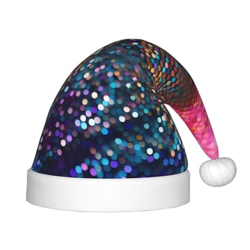 KoNsev Weihnachtsmütze mit Pailletten, glitzernd, 1 Stück, Plüsch-Weihnachtsmützen für Weihnachtsfeier, Unisex, Teenager, Partyzubehör von KoNsev