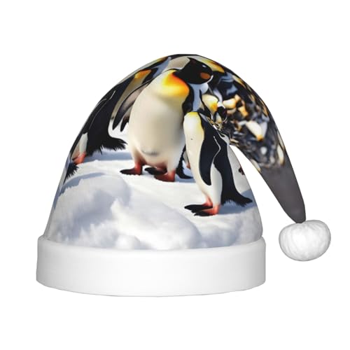 KoNsev Weihnachtsmütze mit Pinguinmotiv, Plüsch, Weihnachtsmützen für Weihnachtsfeier, Unisex, Teenager, Partyzubehör, 1 Stück von KoNsev