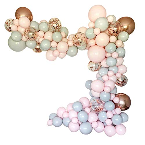 Koanhinn 169 Stücke Macaron Luft Ballons Arch Kit Pastell Rosa Luft Ballons Girlande Rose Gold Konfetti Globos Hochzeit Dekor Baby Dusch Zubehör von Koanhinn