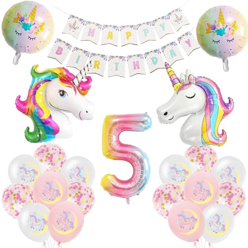 KOBOKO Einhorn 5 Geburtstag Deko Luftballons von Koboko