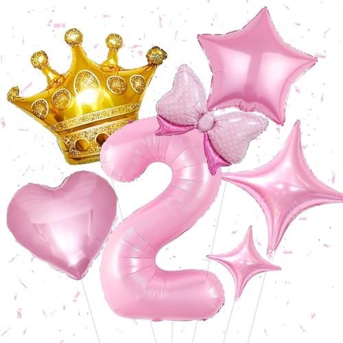 KOBOKO Luftballon 2. Geburtstag Rosa, 9 Stk Ballon 2 Geburtstag Mädchen, Schleife Luftballons Geburtstagsdeko 2 Jahre Mädchen, Gold Krone Folienballon Zahl 2 Helium Ballons Rosa, Stern Party Ballon KOBOKO Luftballon 2. Geburtstag Rosa, 9 Stk Ballon 2 Geburtstag Mädchen, Schleife Luftballons Geburtstagsdeko 2 Jahre Mädchen, Gold Krone Folienballon Zahl 2 Helium Ballons Rosa, Stern Party Ballon von Koboko