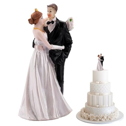 KOBOKO Hochzeitsfiguren Brautpaar,Brautpaar Figuren Torte Deko,Cake Topper Hochzeitspaar Figuren,Hochzeitsfigur Brautpaar Kuchendeko,Hochzeit Figuren Brautpaar Tortenaufsatz Hochzeit Party Zubehör von Koboko