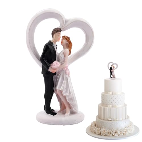 KOBOKO Hochzeitsfiguren Brautpaar,Hochzeit Tortendeko Brautpaar Figuren,Hochzeitspaar Figuren Cake Topper,Hochzeitsfigur Brautpaar,Hochzeitstorte Deko Brautpaar Figur Hochzeit Party Zubehör von Koboko