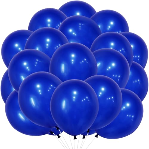 KOBOKO Luftballons Blau Set, 20 Stk 10 Zoll Königsblaue Luftballons, Geburtstagsdeko Blaue Ballons, Blau Party Helium Ballon, Latex Luftballon Dunkelblau für Geburtstag Hochzeit Oktoberfest Party Deko von Koboko