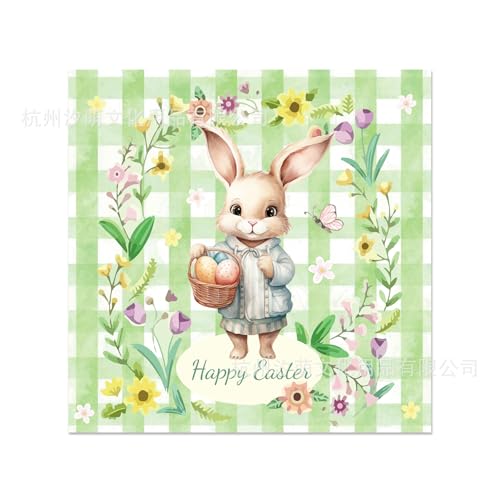 KOBOKO 20 Stück Servietten Ostern Deko, 33x33cm Ostern Papierservietten, Tischdeko für Ostern, Osterservietten, Ostern Hase Servietten Tischdekoration für Party Geburtstag Dekoration (B) von Koboko