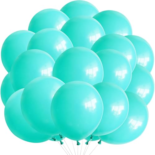 KOBOKO Türkis Blaue Ballon Set, 20 Stk 10 Zoll Luftballons Türkis Blau Geburtstag, Blaue Luftballon Hochzeit, Blau Helium Ballons Geburtstagsdeko, Helium Latex Partyballon für Babyparty Taufe Deko von Koboko