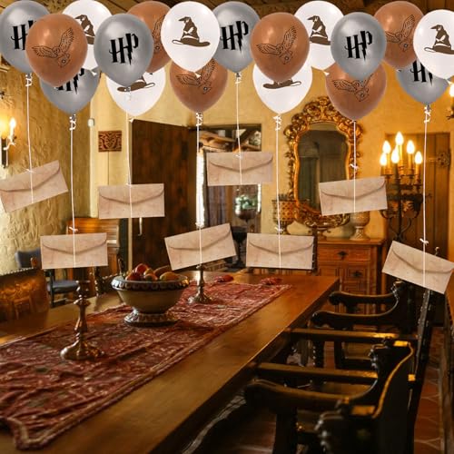 KOBOKO Wizard Geburtstagsdeko Luftballons, Zauberer Deko helium Ballons Geburtstag, Wizard Ballon Geburtstag Deko, Magische Party Kindergeburtstag Deko, Eulen Latexballons Umschlag für Jungen Mädchen von Koboko