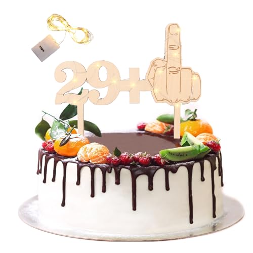 KOBOKO Cake Topper 30 Geburtstag mit Led Lichterkette, Tortendeko 30 Geburtstag Frauen Männer, Glitter 30. Geburtstag Tortendeko, Kuchendeko 30 Geburtstag Deko, Happy Birthday Deko 30 Geburtstag Frau von Koboko