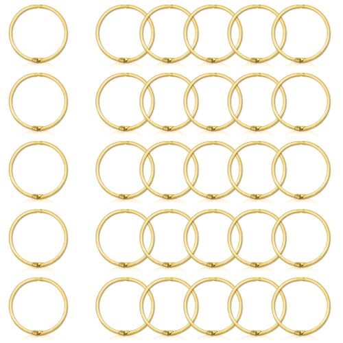 30 Stück 5,1 cm lose Blätter, Buchbinderringe, Metallringe für Karteikarten, Stahlbinderringe, goldener Papierring für Büro, Schule, Zuhause (Gold) von Koceci