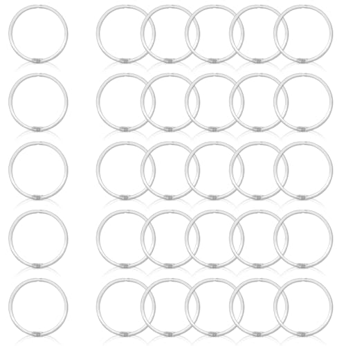 30 Stück 5,1 cm lose Blätter, Buchbinderringe, Metallringe für Karteikarten, Stahlbinderringe, silberner Papierring für Büro, Schule, Zuhause von Koceci