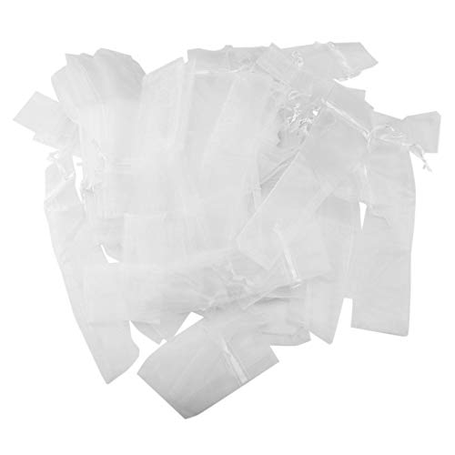 Kochenty 100 Packungen Faltender Handventilator Tasche Kordelzug Organza Faltfächer Tasche Für Draussen Hochzeit Favor Geschenktüten von Kochenty