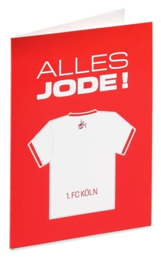 1. FC Köln Grußkarte - Alles Jode! - rot Karte Trikot Glückwunschkarte Klappkarte - Plus Lesezeichen I love Köln von FOXCUP