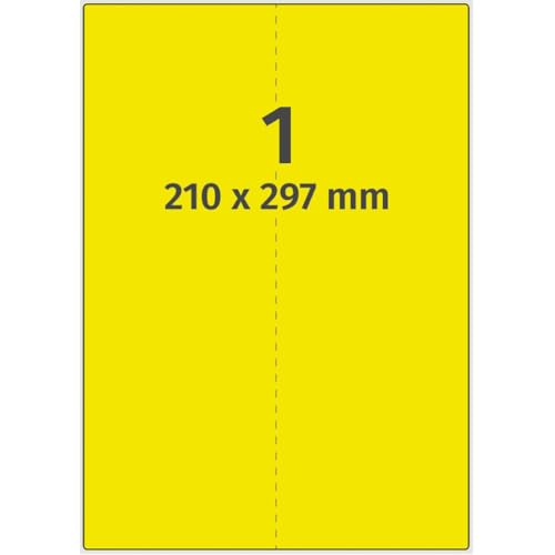 Neon-Laser Etiketten, neongelb, matt, Papier, 210x297mm, 100Bogen/VE, 1/Bogen Neon-Laser Etiketten, neongelb, matt, Papier, 210x297mm, 100Bogen/VE, 1/Bogen von König Werbeanlagen